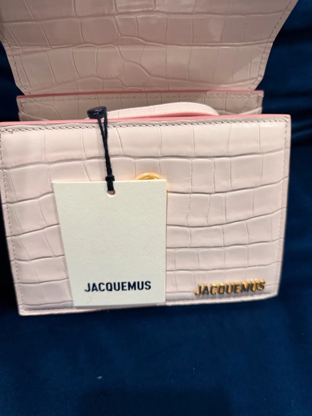 Jacquemus pale pink croc-embossed mini top-handle bag - Picture 6 of 7